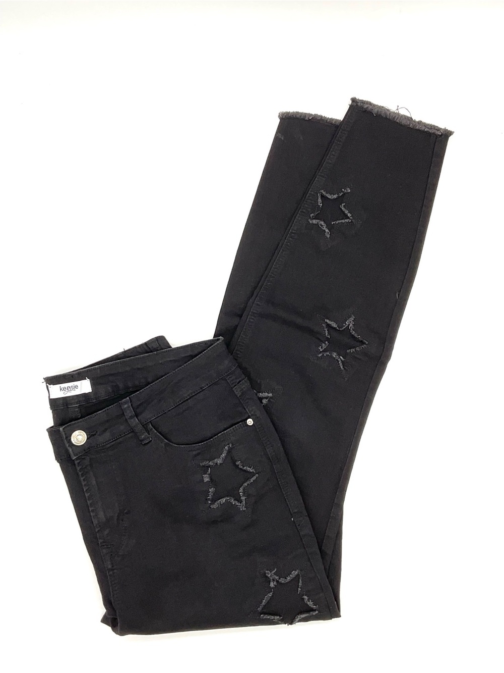 Kensie Black Star-Embellished Ankle Jeans  Size 10